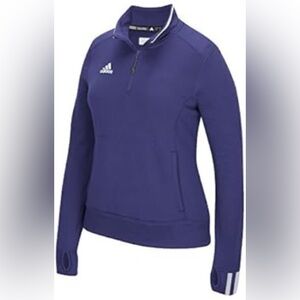 Adidas Climalite Jacket 1/4 Zip Thumb Hold Sleeves, Purple w White Accents, Med